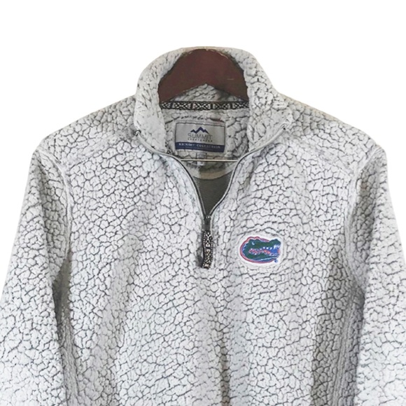 UNIVERSITY Of FLORIDA GATORS Gray 1/4 Zip Fleece Sweatshirt Size S - Picture 3 of 5